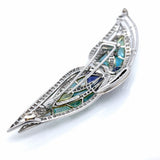 Italian Designer of Valenza Garavelli Diamond and Semi Precious Gemstone 18Kt White Gold Pendant/Brooch