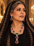 Estate M.C. Marchisio 250cttw Multi Color Tourmaline & 34.75cttw Diamond 18KT White Gold Necklace & Earring Set