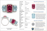 Modern Pink Tourmaline Aquamarine And Diamond 18kt White Gold Ring