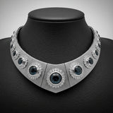 Estate One Of A Kind 23.38 cttw Black Diamond 6.97 cttw White Diamond 18K White Gold Necklace 15018