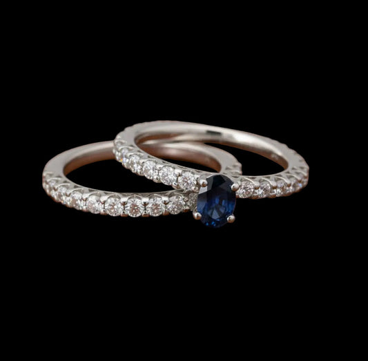 Maya Lianna Sapphire and Diamond Bridal Set Ring 14861