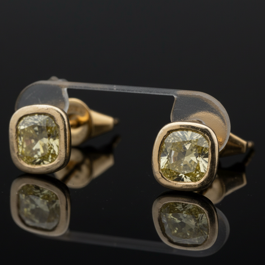 Maya Lianna 2.35 cttw Natural Fancy Yellow Diamond Earrings 14746