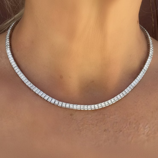 Designer 15.00cttw Diamond 18kt White Gold Anniversary Necklace