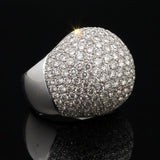 Estate 9.50 cttw Dome Pave Diamond 18K White Gold Ring 14192