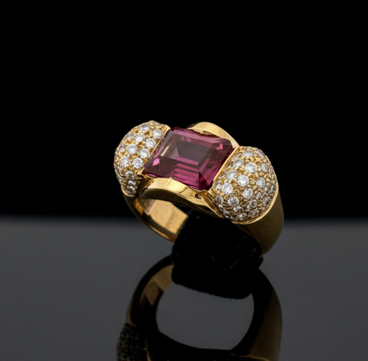 Estate Italian 1.50 cttw Diamond 2.01 ct Tourmaline Designer Ring 14532