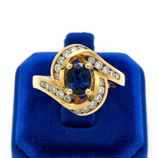 Estate Designer Prestige Sapphire Diamond Ring 13793