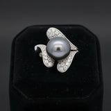 Estate Designer Schoeffel 1.20 cttw Diamond 12.57mm Tahitian Pearl Ring 13875