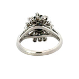 Sapphire and Diamond Platinum Halo Ring