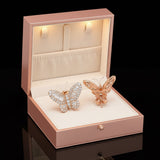 Fashionista 2.99 ctw Diamond and 18K Rose Gold Butterfly Earrings