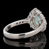 Designer M.C. Marchisio Natural Paraiba Tourmaline & Diamond 18KT White Gold Ring