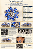Estate Oscar Heyman 31.31ctttw Ceyon Sapphire and 5.77cttw Diamond platinum Pendant / Brooch