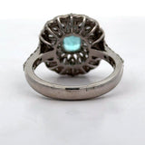 Designer M.C. Marchisio Natural Paraiba & Diamond 18KT White Gold Ring