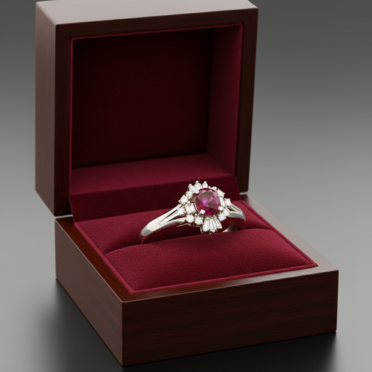 Estate 1.32 ct. Cushion Cut Ruby Diamond Platinum Ring 14993