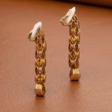 Estate Italian Designer 12.00 cttw Citrine Drop 18K Yellow Gold Earrings 14315