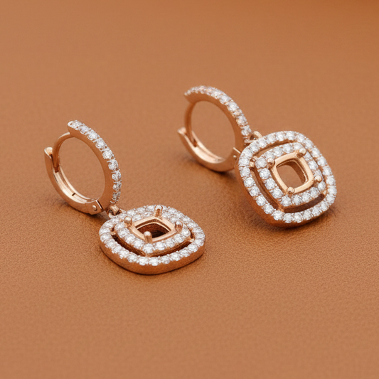 Maya Lianna Diamond and 14K Rose Gold Dangle Jacket for Earrings