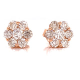 Maya Lianna 1.00 cttw Diamond Cluster 14K Rose Gold Earrings