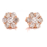 Maya Lianna 1.00 cttw Diamond Cluster 14K Rose Gold Earrings