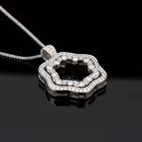 Damiani Diamond and 18K White Gold Pendant With Chain