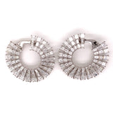 Fashionista Diamond and 18K White Gold Bold Hoop Earrings