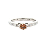 Hearts On Fire .47 cttw Diamond Ring Natural Fancy Orange Center 14881