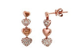 Effy Diamond and 14K Rose Gold Heart Dangle Earrings