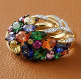 Effy Multi Color Sapphire, Diamond and 14K Yellow Gold Ring