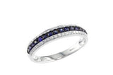 Effy Sapphire, Diamond and 14K White Gold Band