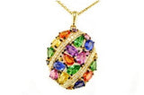 Effy Multi Color Sapphire, Tsavorite, Diamond and 14K Yellow Gold Necklace