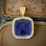 Estate 53.20 ct Tanzanite Sugarloaf & Diamond Pendant 15767