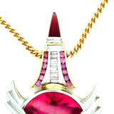 Estate Designer David Sacco Original "The Art Of Being" Rubellite Natural Fancy Light Pink Diamond Necklace 14920