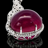 "If These Jewels Could Talk " - Estate Panthere 130.75ct. Rubellite, Diamond & Ruby Platinum Pendant/Brooch