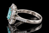 Designer M.C. Marchisio Paraiba & Diamond 18KT White Gold Ring
