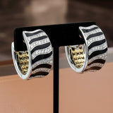 Roberto Coin "Animalier" Diamond and Enamel 18K White and Yellow Gold Earrings