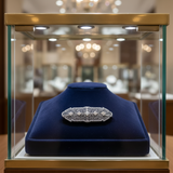 Art Deco 1920's Diamond 14k White Gold Filigree Brooch