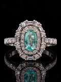 Designer M.C. Marchisio Natural Paraiba & Diamond 18KT White Gold Ring
