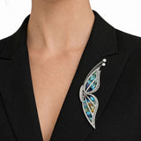 Italian Designer of Valenza Garavelli Diamond and Semi Precious Gemstone 18Kt White Gold Pendant/Brooch