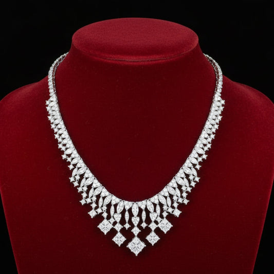 11.70cttw Diamond 18Kt White Gold Necklace