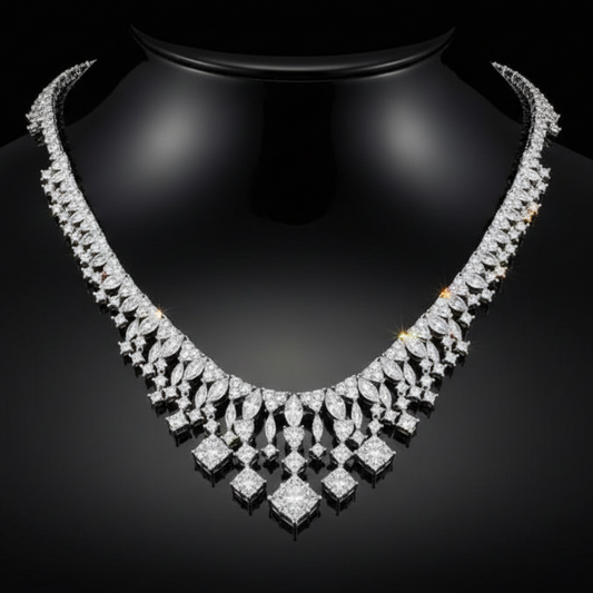 11.70cttw Diamond 18Kt White Gold Necklace