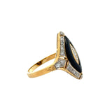 Vintage Onyx & Diamond 18K Yellow Gold Ring