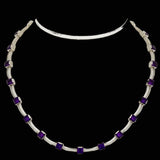 Italian Designer 20.00cttw Amethyst 18K White Gold Necklace