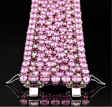 Estate Designer William Levine 115cttw Pink Sapphire, 7cttw Ruby and Diamond 18Kt White Gold Bracelet