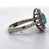 Designer M.C. Marchisio Natural Paraiba & Diamond 18KT White Gold Ring