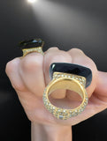 Designer Diamond and Quartz 18 Kt Yellow Gold Ring
