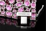 Estate Designer William Levine 115cttw Pink Sapphire, 7cttw Ruby and Diamond 18Kt White Gold Bracelet