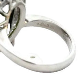 Estate Green Tourmaline and Diamond Platinum Ring