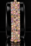 Estate M.C. Marchisio 44.86cttw. Multi Color No Heat Sapphire & Diamond 14KT Yellow/Rose Gold Bracelet