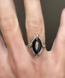 Vintage Onyx & Diamond 18K Yellow Gold Ring