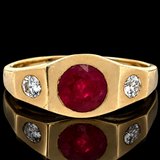 Estate 1.80ct. Ruby & Diamond 14KT Yellow Gold Ring