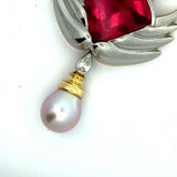 Estate Designer David Sacco Original "The Art Of Being" Rubellite Natural Fancy Light Pink Diamond Necklace 14920