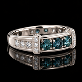 Estate Natural Alexandrite & Diamond Platinum Ring